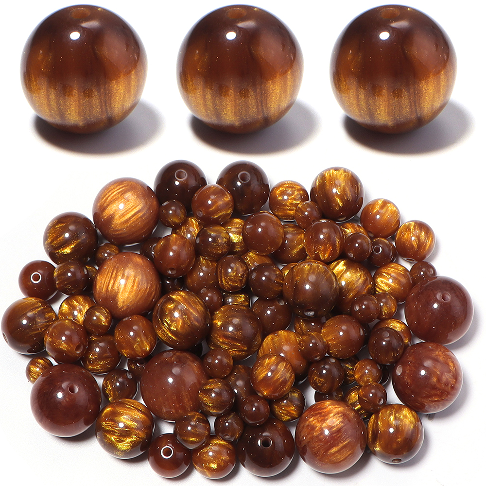Vintage Collector - 5-30pcs/lot 8-20mm Gilding Resin Beads Gold