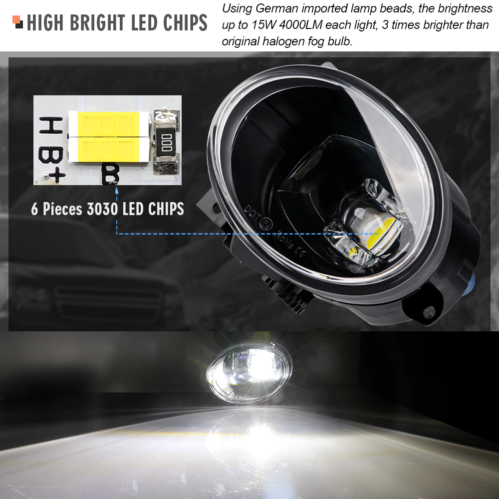 2 X 30W Car LED Lens Fog Light - Darkroom Enlarger Lens incelemesi ve fiyatı