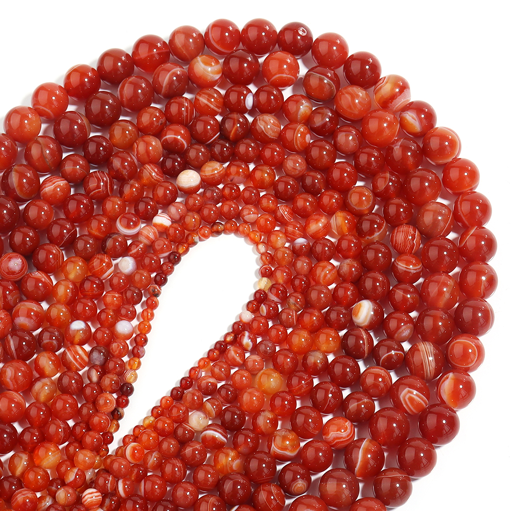 1 Strand Red Striped Agate Nat - Vintage Collector incelemesi ve fiyatı