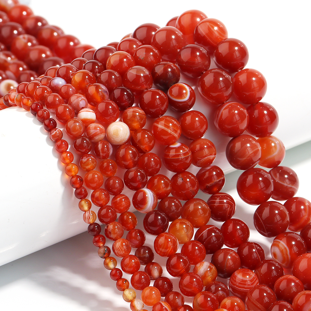 1 Strand Red Striped Agate Nat - Vintage Collector incelemesi ve fiyatı
