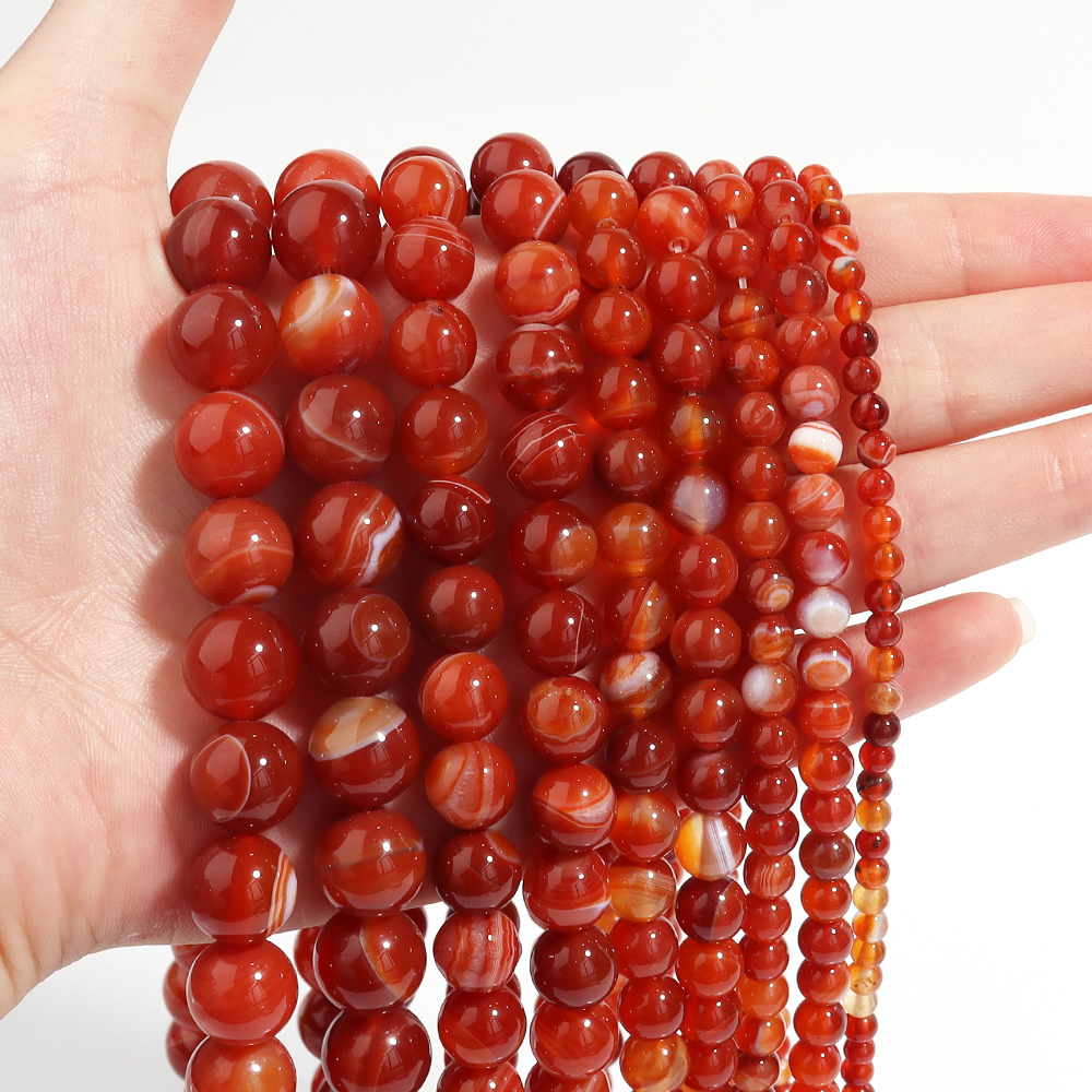 1 Strand Red Striped Agate Nat - Vintage Collector incelemesi ve fiyatı