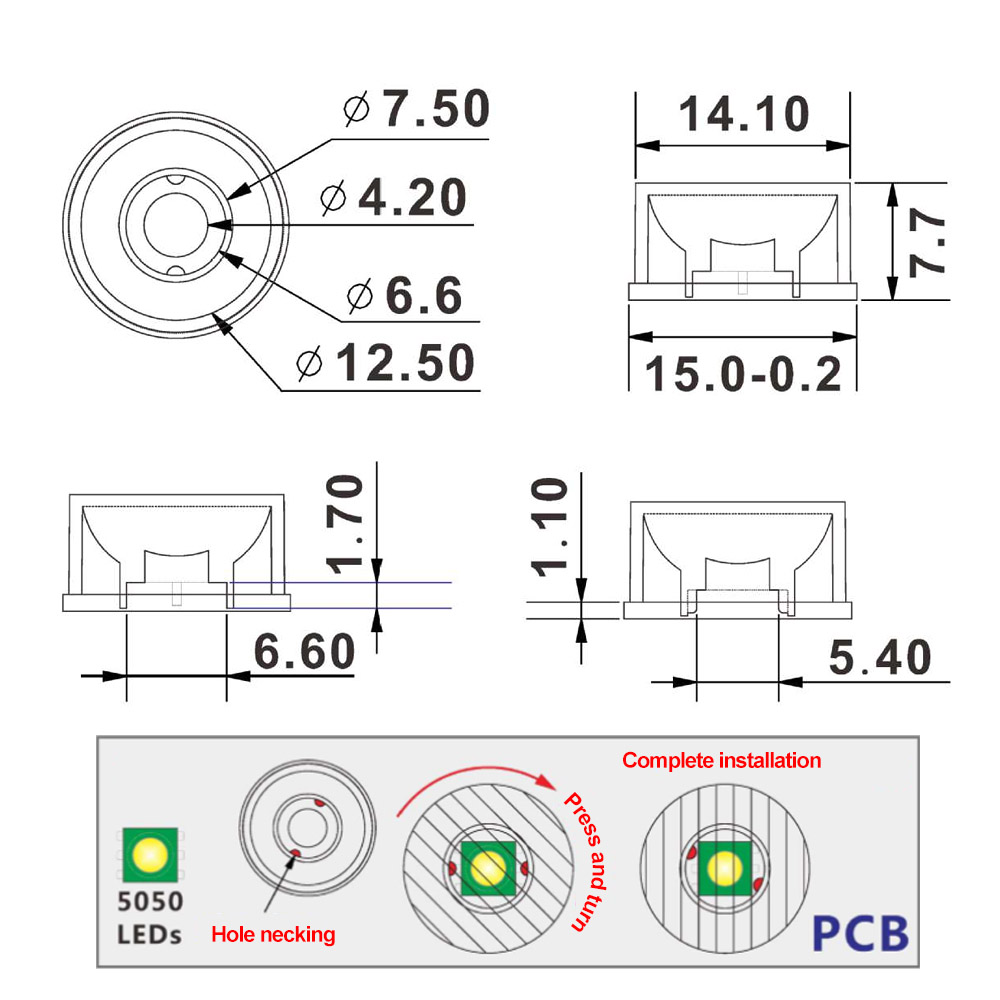 10pcs LED Lens 15mm 5050 T6 Op - Darkroom Enlarger Lens incelemesi ve fiyatı